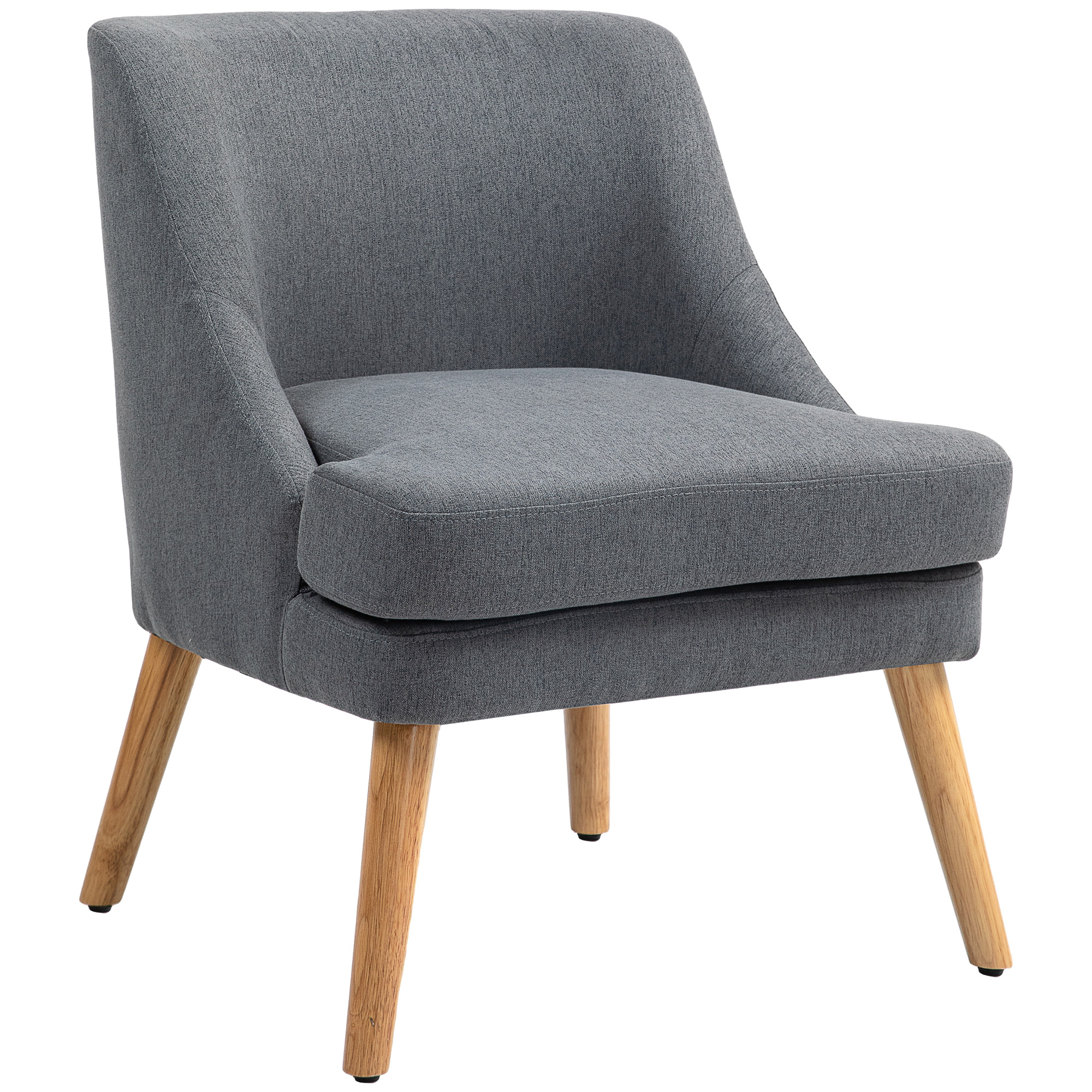Accentstoel in Scandinavische stijl, fluweel, 25D-schuim, Hevea-houten poten, Beige, 63x69x79,5 cm