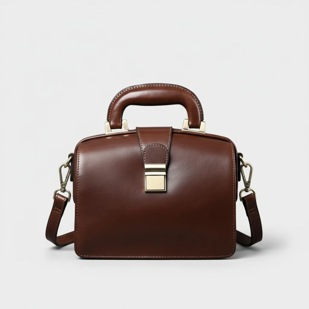 Small Leather Bag Doctor Bag Handbag Purse for Women