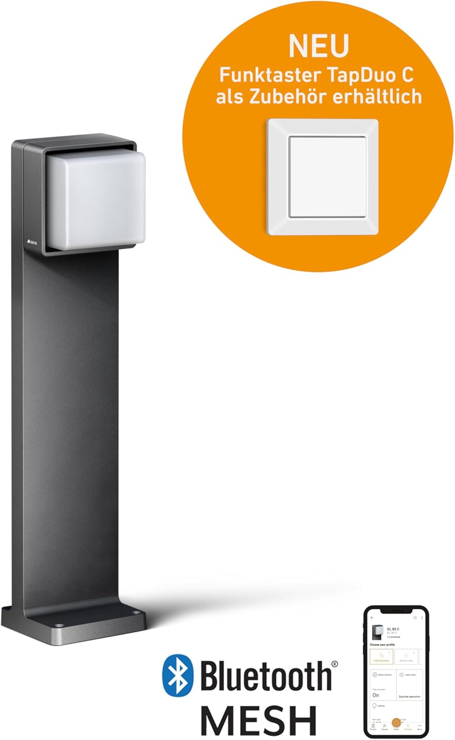 Steinel LED Wegeleuchte GL 85-600 SC Connect, 60 cm Höhe, Bewegungsmelder, smarte Außenleuchte dimmbar, vernetzbar per App, Zeitschaltuhr, Anthrazit
