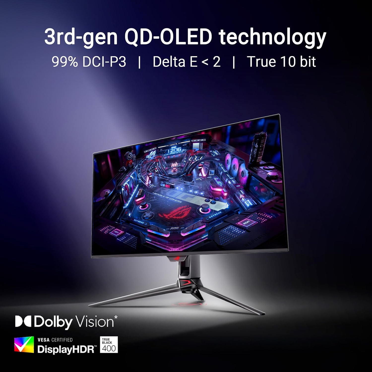 ROG Swift OLED PG32UCDMR 32 Zoll 4K UHD Gaming Monitor (240 Hz, 0.03ms GtG, G-Sync, FreeSync, AdaptiveSync, 10-bit, DisplayHDR 400, 16:9, 3840x2160, DP 2.1, HDMI 2.1, 90W USB-C, USB-Hub)