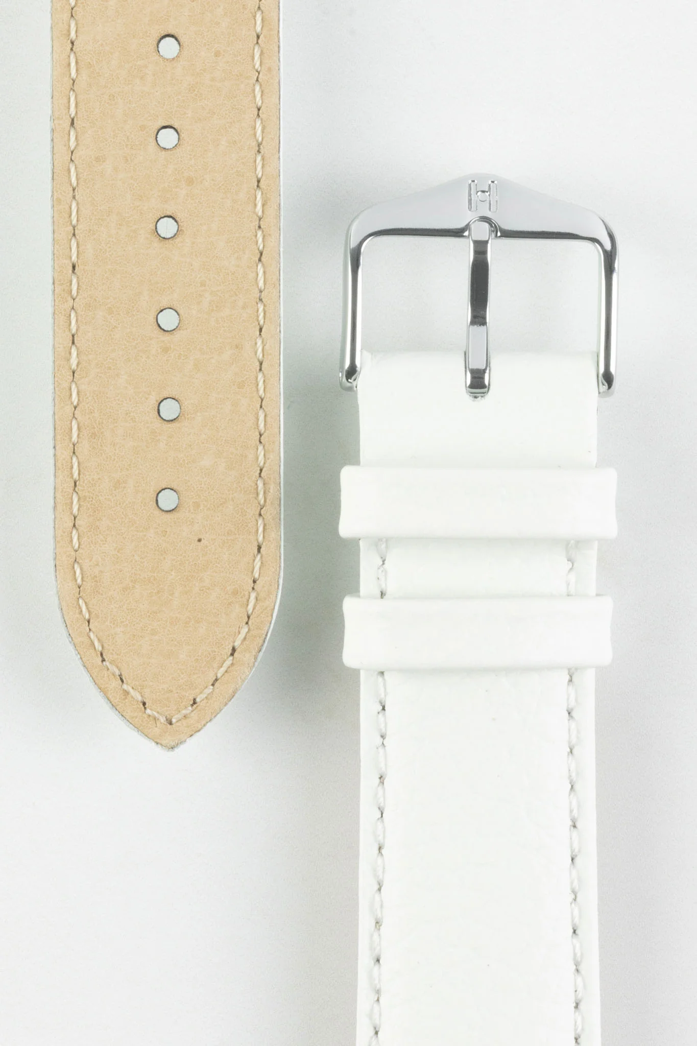 Hirsch KANSAS Buffalo Embossed Calf Leather in WHITE