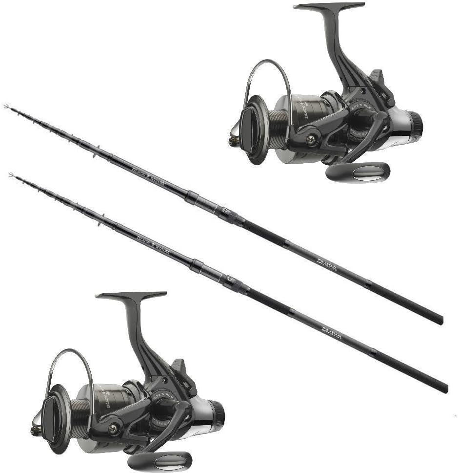 Bundle 2X Black Widow Tele Karpfencombo 3,60m / 3lbs + Freilaufrolle Karpfenset Paarpreis
