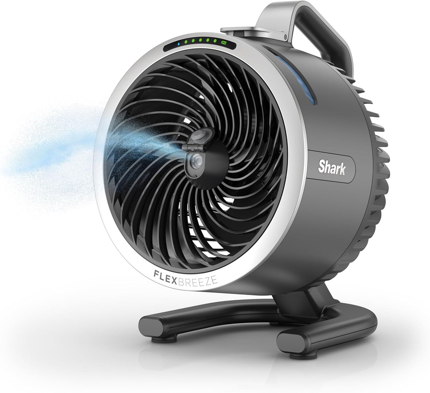 Shark FlexBreeze Portable Misting Fan, 20m Range, 12h Battery, Indoor & Outdoor Use, Dark Grey