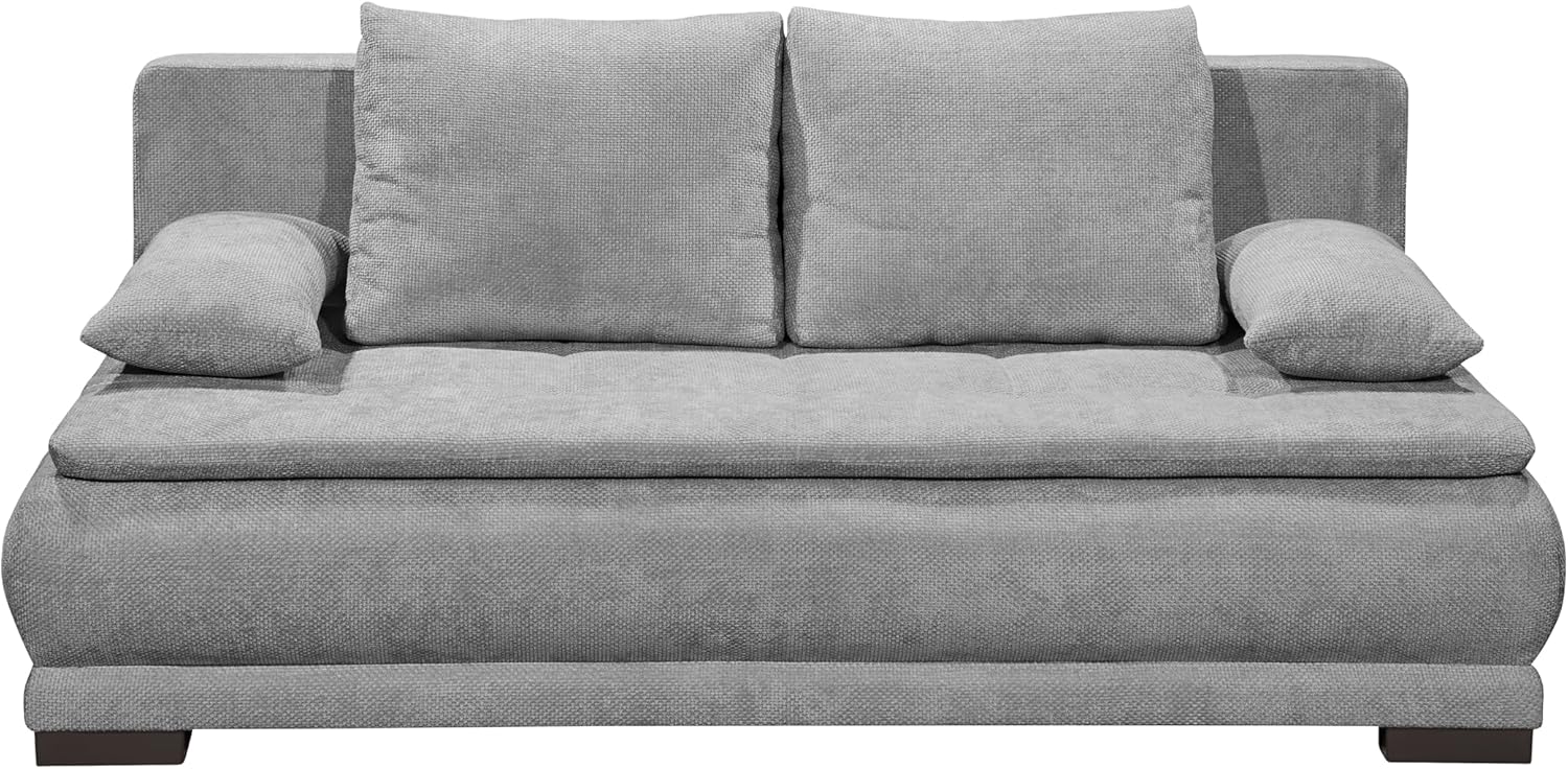 Liam Schlafsofa in grau – Modernes Design mit Bonell-Federkern, Bettkasten & Schlaffunktion für höchsten Komfort im Wohn- und Gästebereich