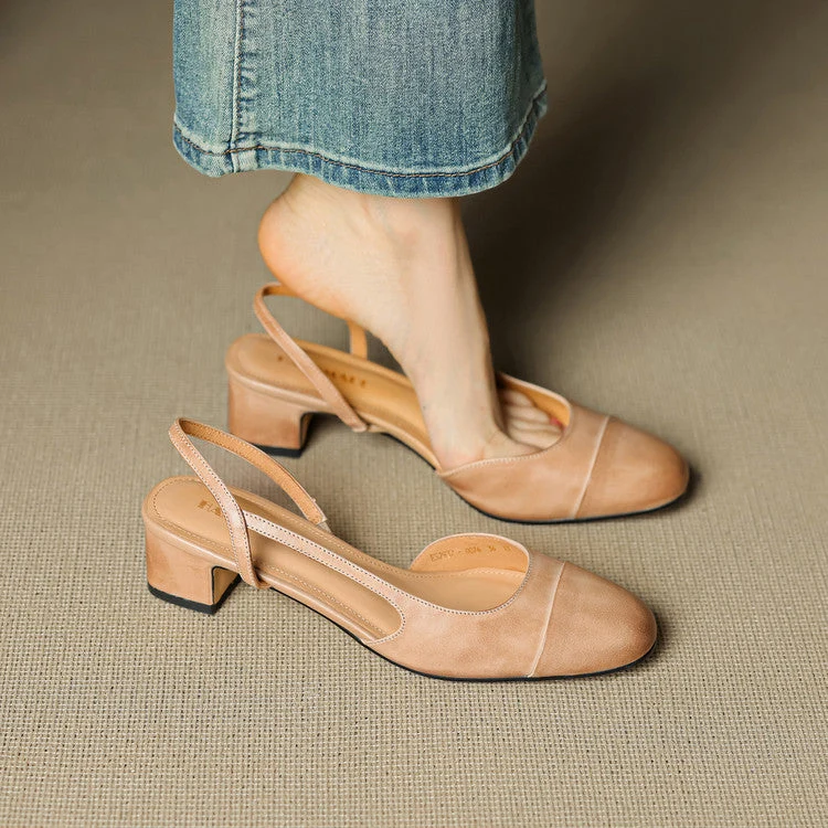 Slingback-Pumps aus echtem Leder f��r Damen