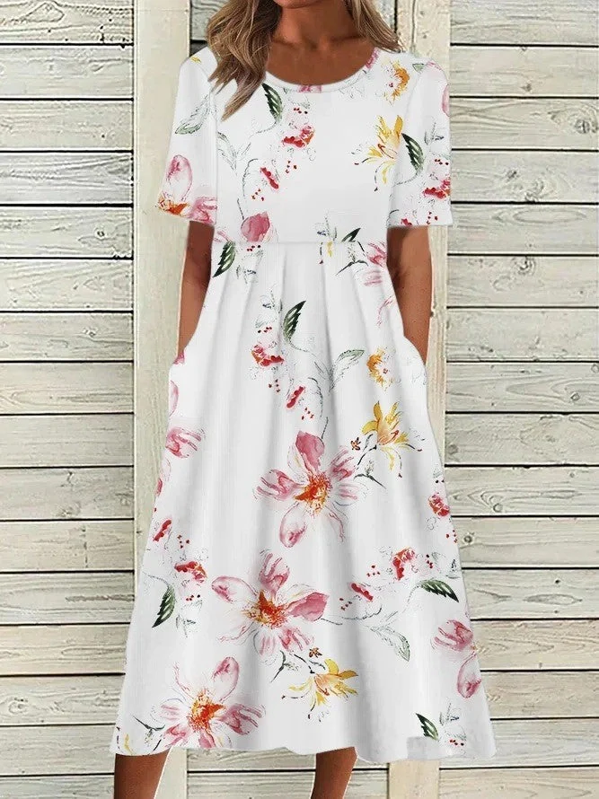 Bedrucktes Blumen-Midikleid f��r Damen