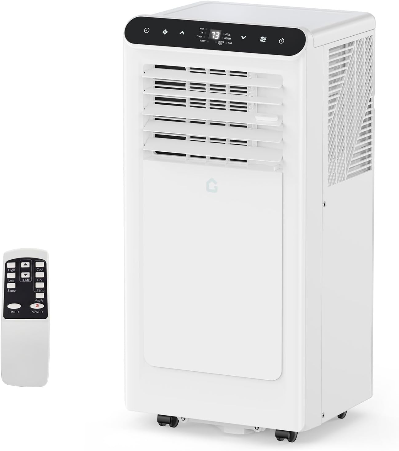 GarveeHome Tragbares Klimagerät mit 7.6 cm-1-Kühlung, Luftentfeuchter und Ventilator, deckt bis zu 450 m² ab, 24-Stunden-Timer, Fernbedienung im Lieferumfang enthalten, ideal für Schlafzimmer, Weiß +