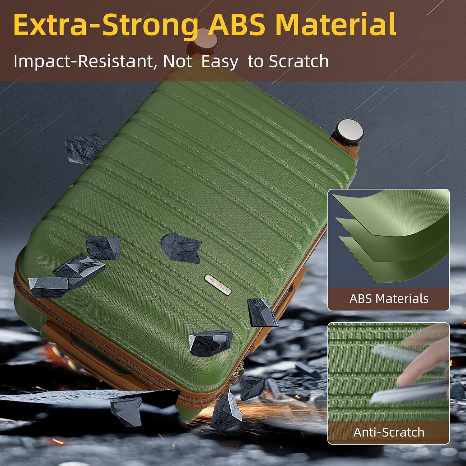 6-piece luggage set, expandable hardshell suitcase set with spinner wheels, lightweight rolling luggage set