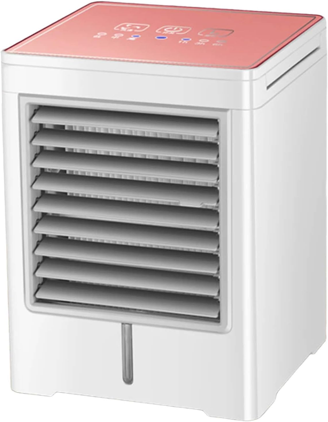 Verdunstungskühler mit 3 Windstufen und Touchscreen – tragbarer USB Kühlventilator für Zimmer, Zelt, Auto, Camping und den Außenbereich