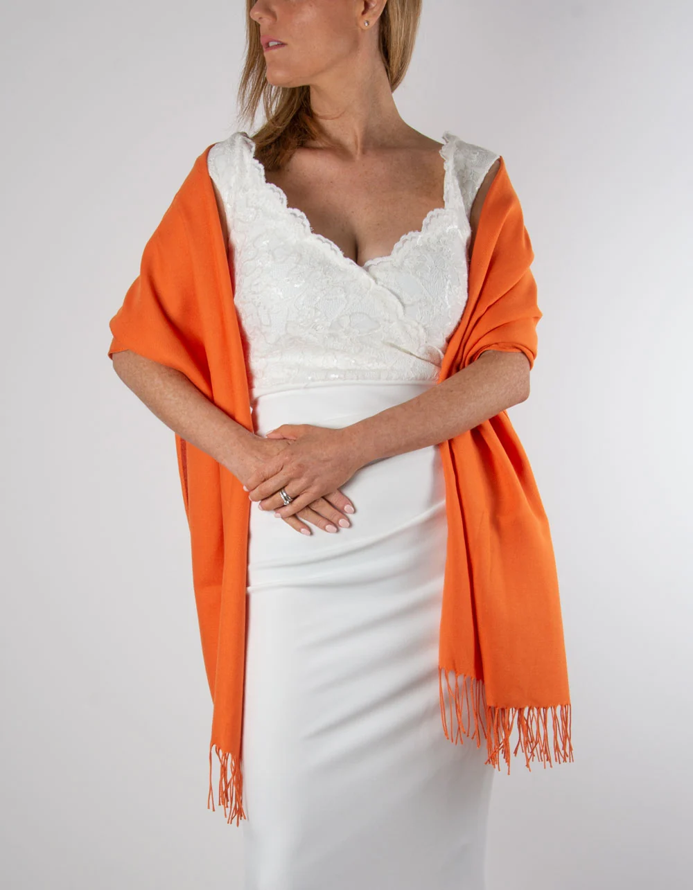 Orange Wedding Pashmina