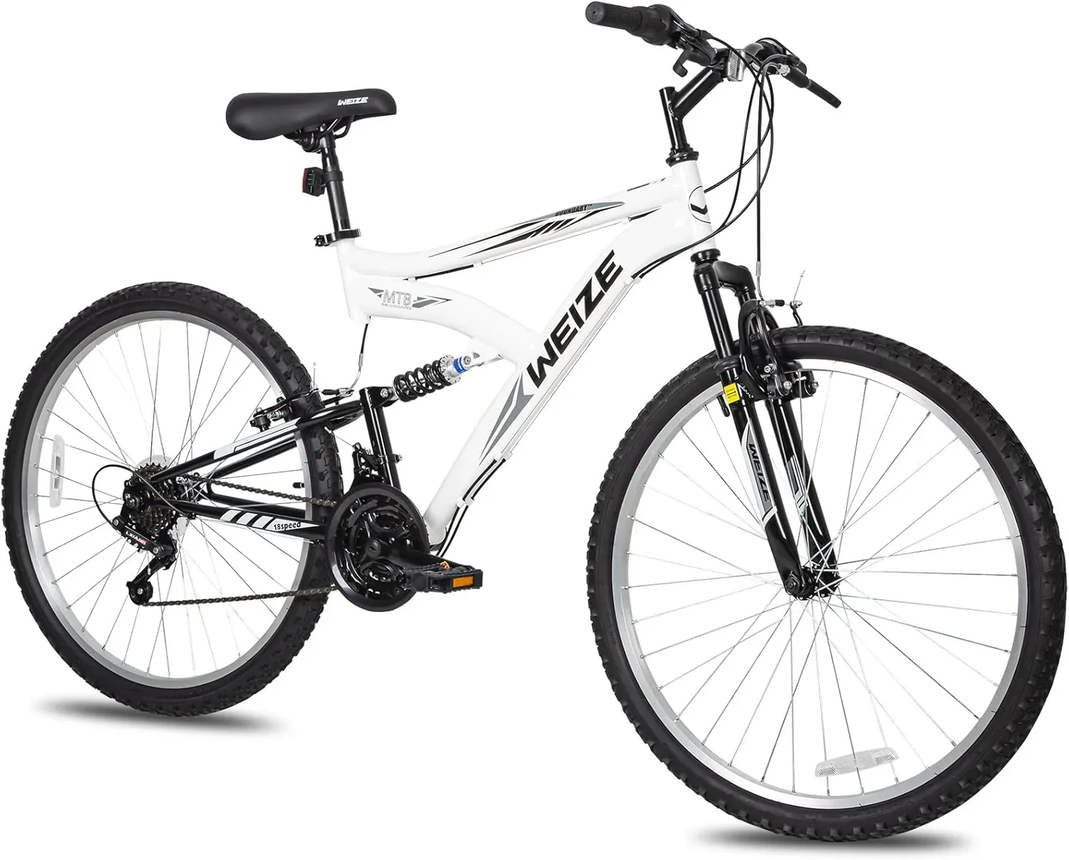 WEIZE Mountain Bike 26 27.5 inch Outdoor Hybrid Bikes 18-Speed High-Carbon Steel Full Suspension