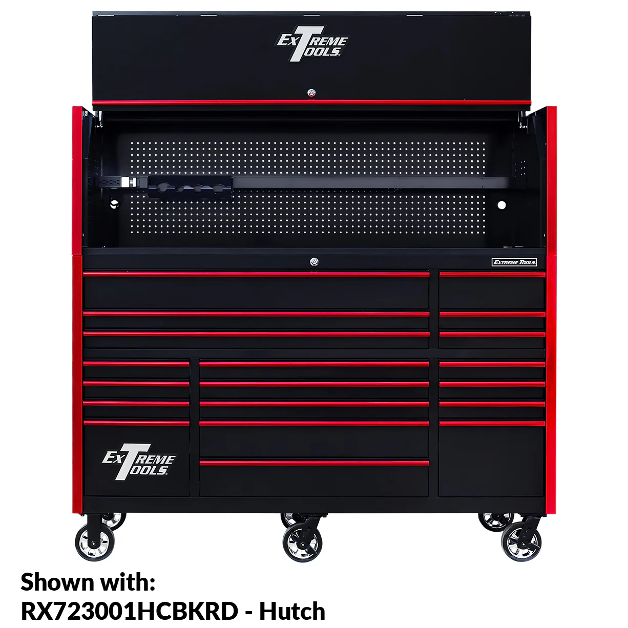 Extreme Tools RX250 Series 72-in x 30-in Roller Cabinet – 19-Drawer – 250 lb Drawer Slides