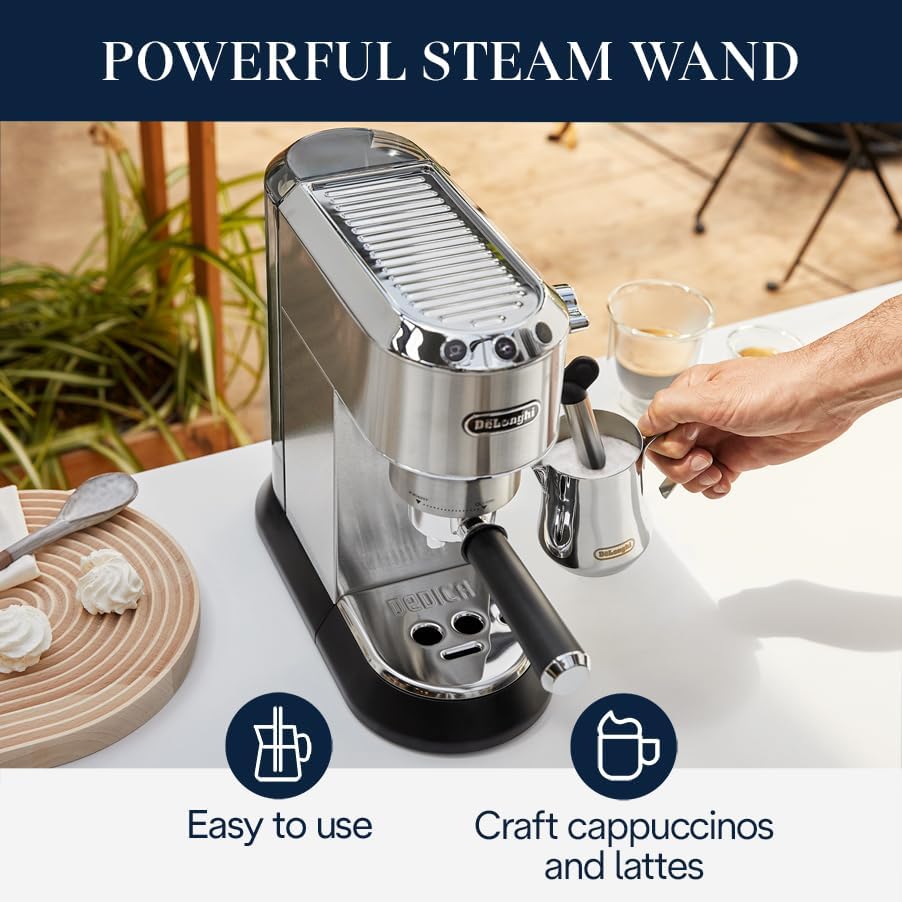 De’Longhi Dedica Espresso Machine with Manual Milk Frother