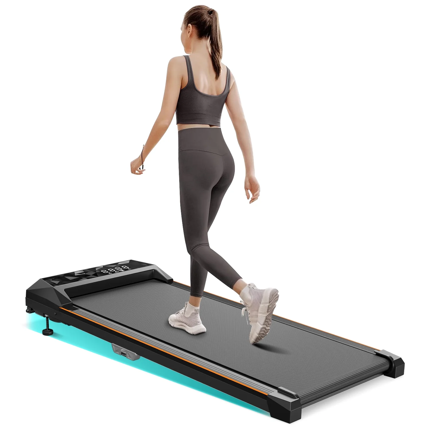 2025 CoolHut loopband, loopband onder het bureau, 4-in-1 loopband voor thuis en kantoor, geen installatie nodig, geluidsarm, LED-display, draagvermogen 120 kg, met afstandsbediening