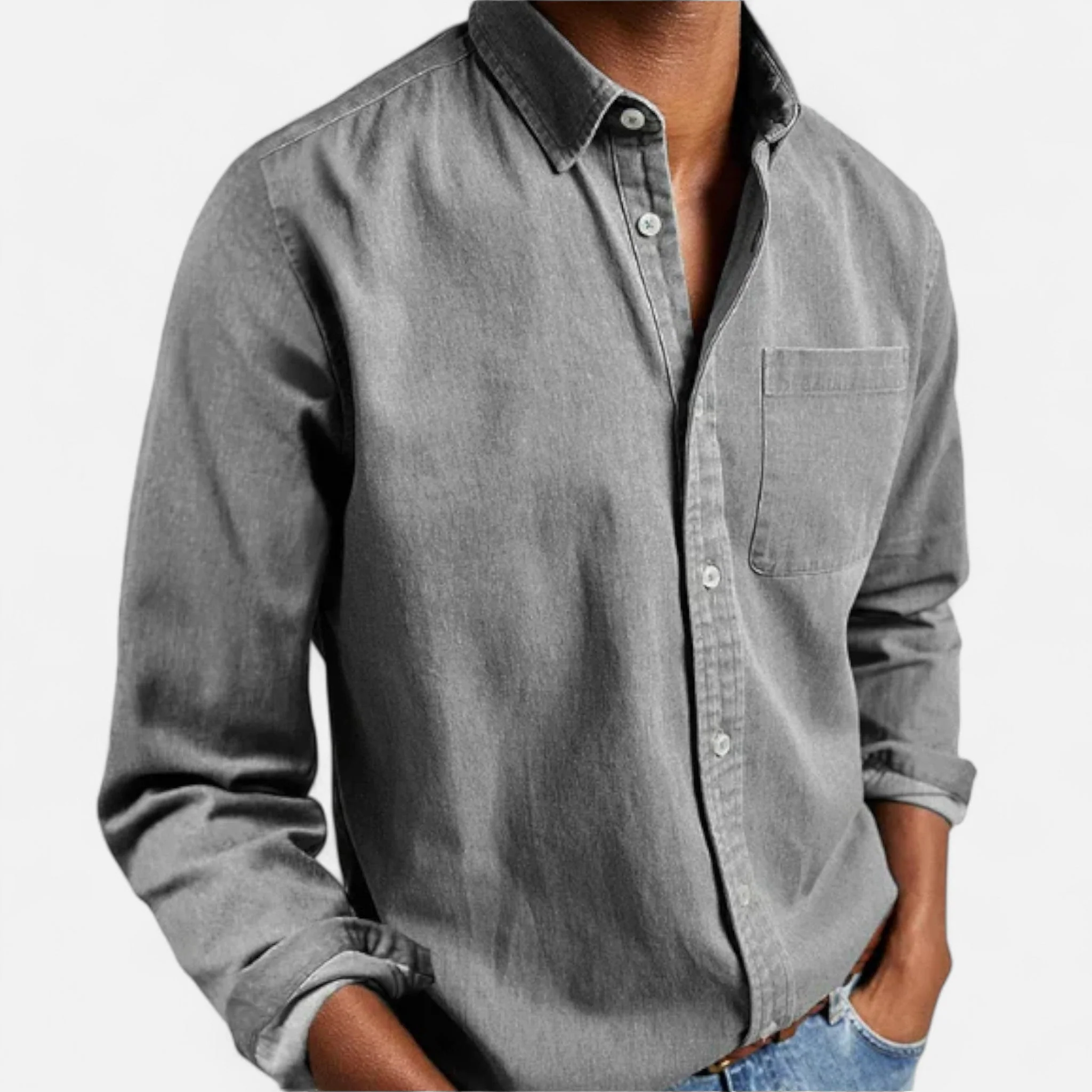 Klassisches Herren-Jeanshemd aus Premium-Baumwolle