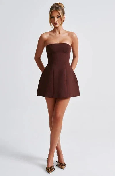 Tr?gerloses Cocktail-Minikleid mit Ballonrock f��r Damen