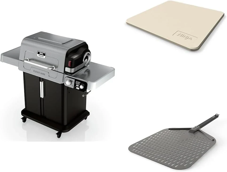 Ninja FlexFlame Grill and Smoker Electric Propane Grill Roaster BBQ Grill 5-in-1 Cooking System