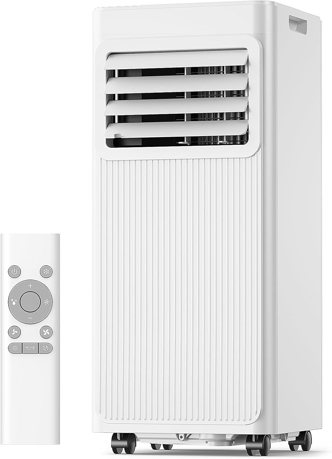 Mobile Klimaanlage 7000 BTU, 4-in-1 Klimagerät mit Abluftschlauch & 4m Fensterabdichtung für Schiebefenster & Kippfenster, Ohne Bohren, Kühlen & Entfeuchten, 25m², Polarweiß