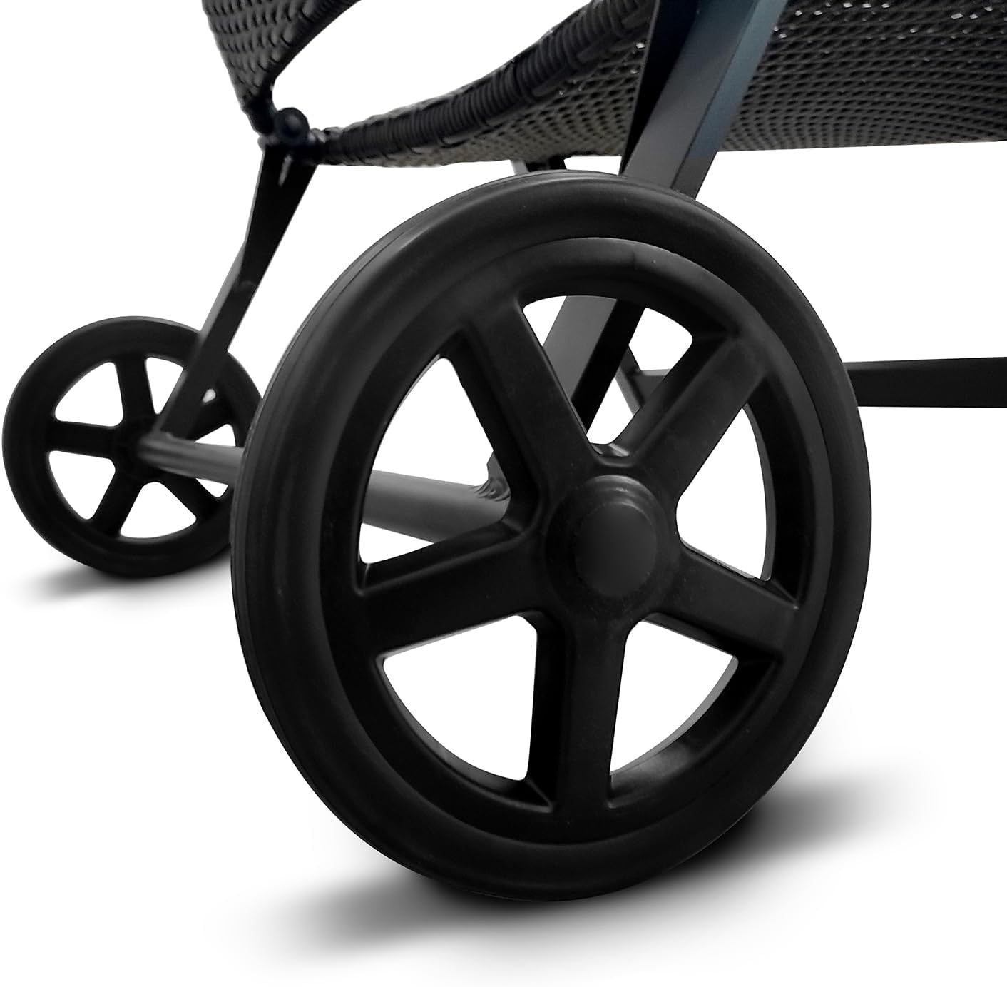 Generisch Aluminium Polyrattan Rollliege Relaxliege 120 kg belastbar Sonnenliege Klappbare Gartenliege Braun Neu