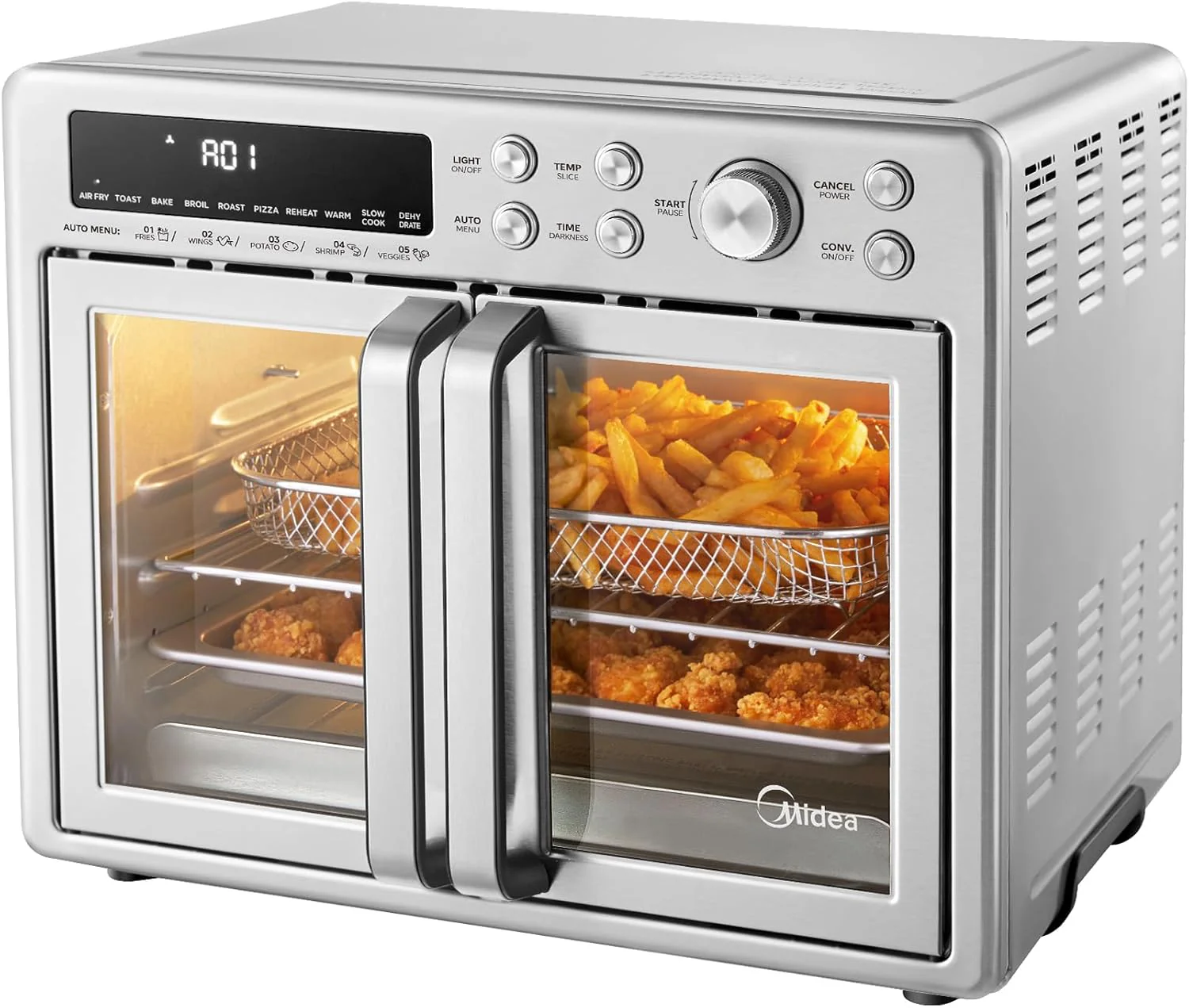 Midea Flexify French Door Toaster Oven Air Fryer Combo, 26.4 QT, Extra Large Air Fryer Countertop