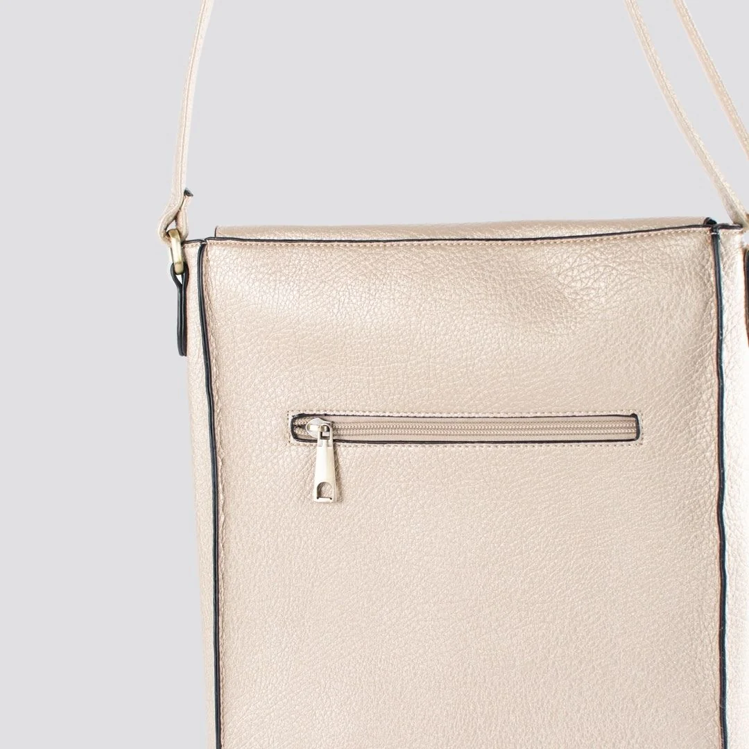 Pia Satchel Crossbody Bag | Beige