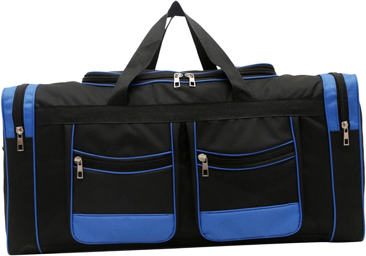 Sporttasche, Reisetasche, mit verstellbarem Schultergurt, leicht, großes Fassungsvermögen, Wochenendtasche, Übernachtung, Handgepäck, Rot / Schwarz, Blau Schwarz