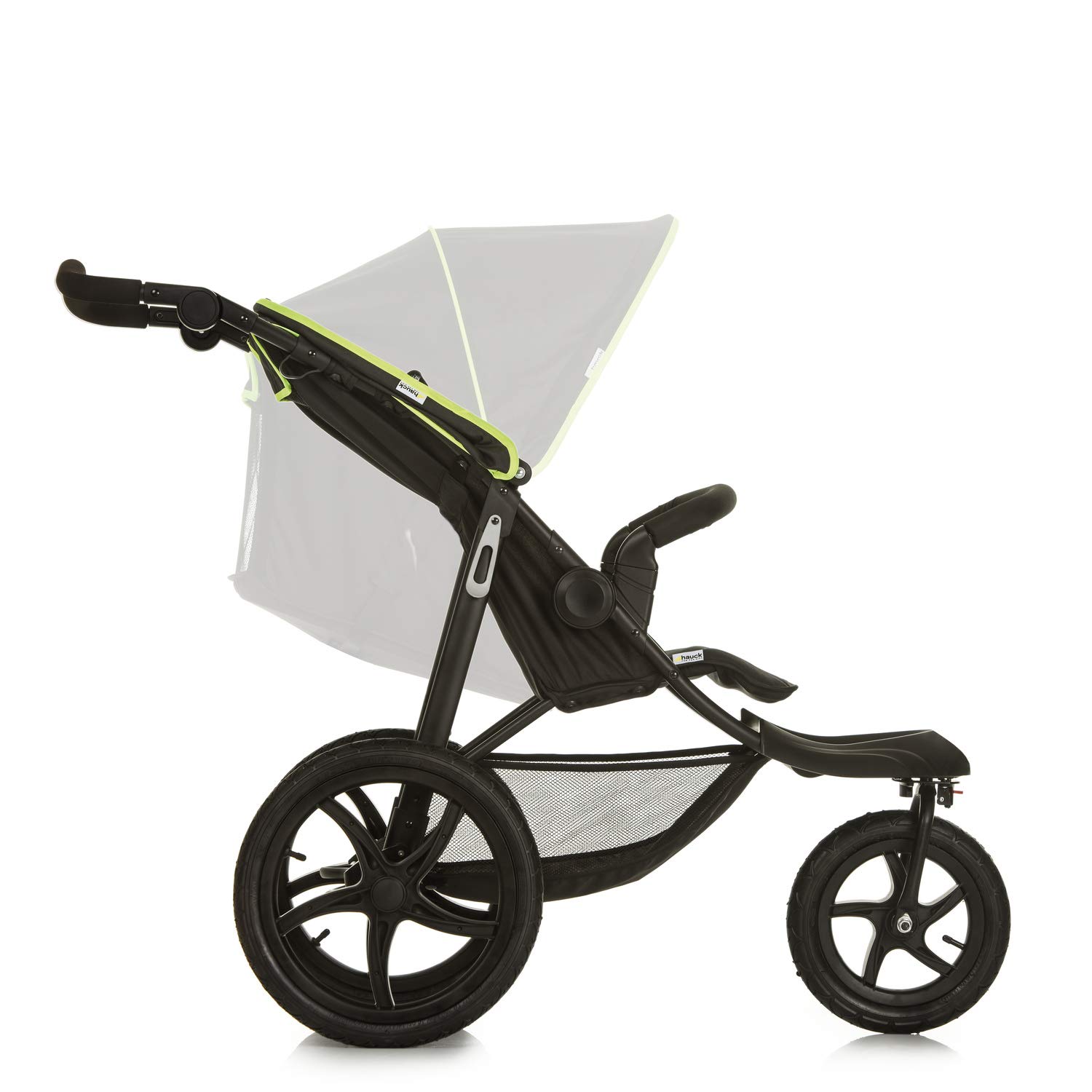 hauck Kinderwagen Runner 2, Dreirad Buggy mit XL Lufträder für Kinder bis 22 kg, UV-Schutz 50+, Belüftungsfenster, Höhenverstellbar, Faltbar, XL Korb bis 3 kg, Liegefunktion (Black)