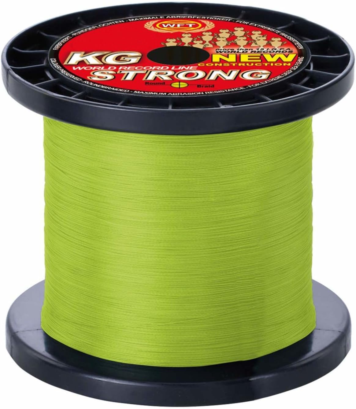 WFT 0,18mm 22kg Strong Chartreuse - 1000m geflochtene Angelschnur, Geflechtschnur, Schnur zum Spinnfischen