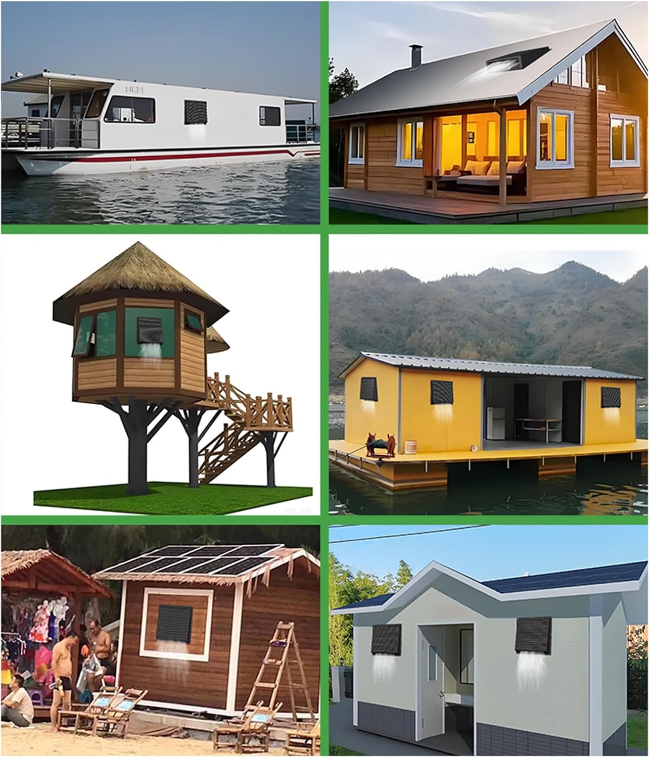 Solarbetriebener Wandventilator, 110 mm, Belüftung, Abluftgebläse für Schuppen, Küche, Badezimmer, 430 CFM Luftströme, Solar-Wandventilator, Luftk