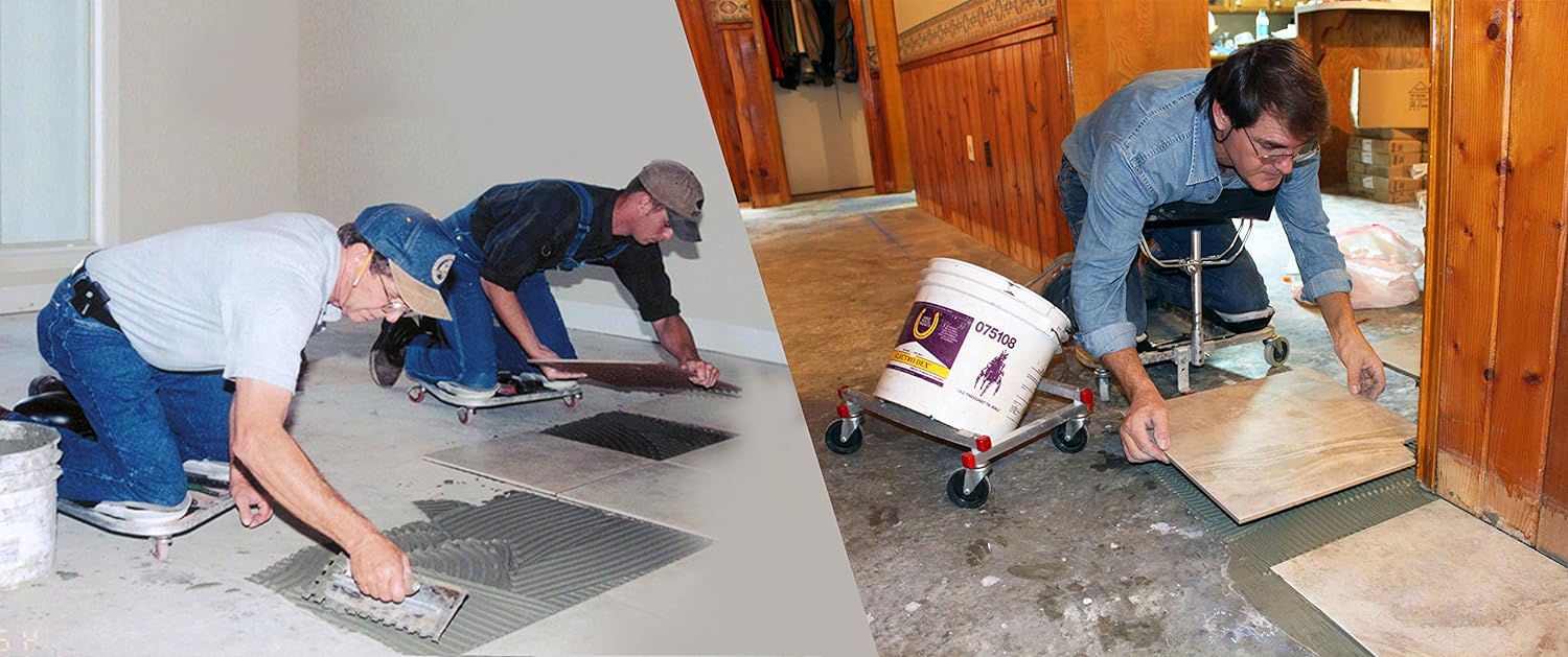 RAC A TAC Rolling Knee Pads with 3&prime;&prime; Casters & Chest Support, Aluminum Frame, Black