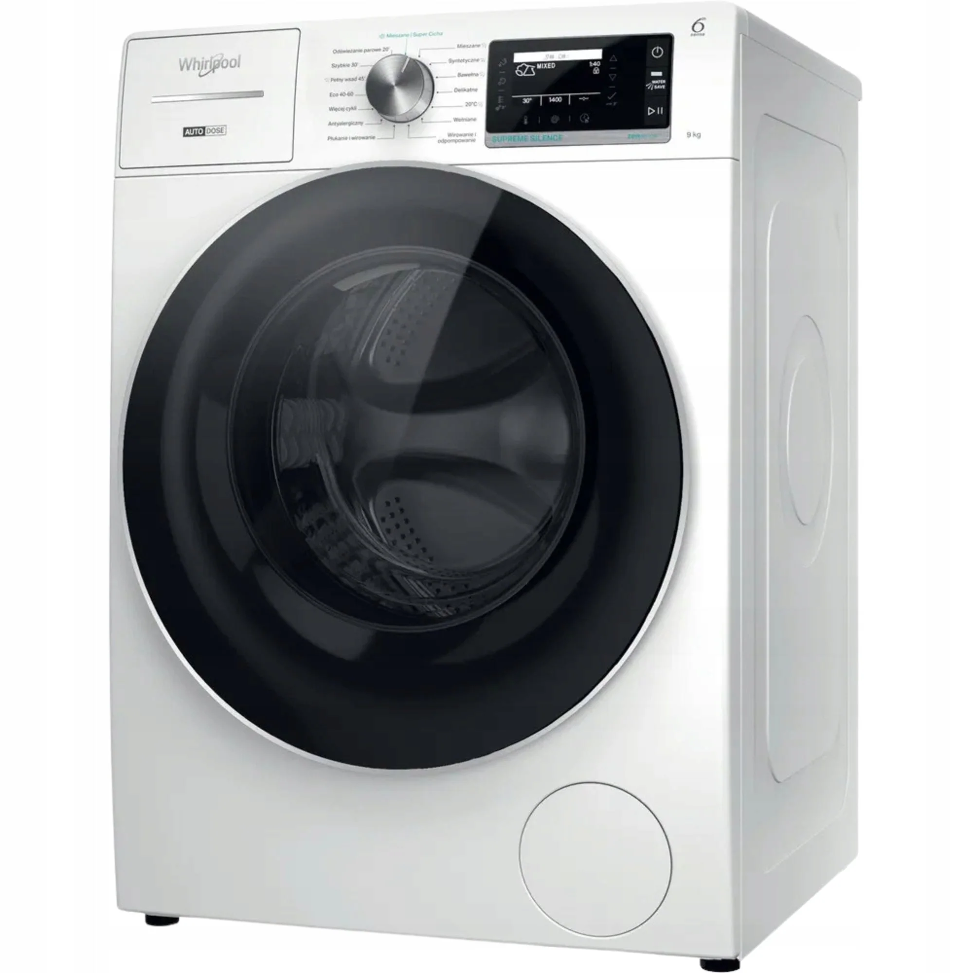Pralka Whirlpool W8 99AD Silence PL 9kg 6. Zmysł AutoDose 60cm