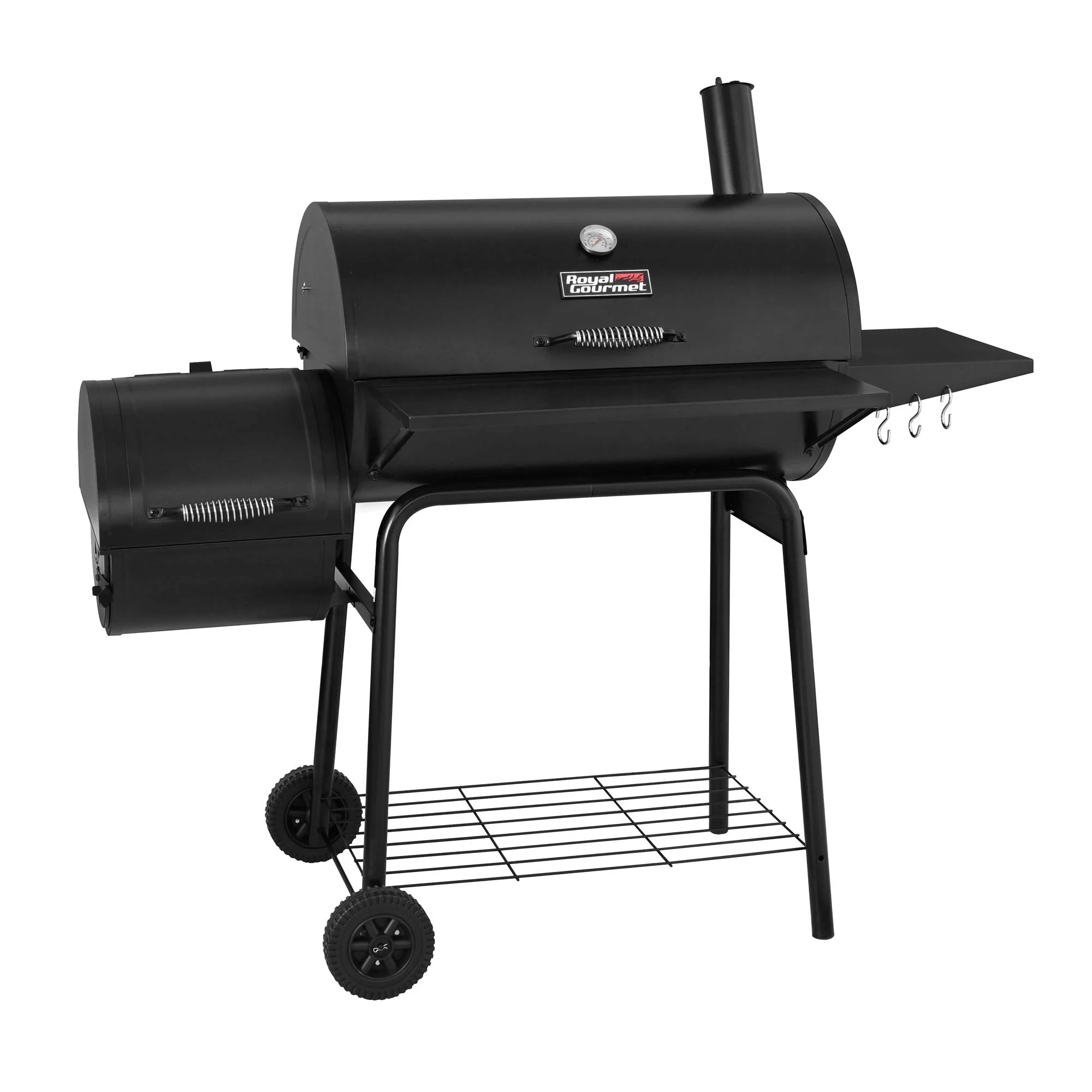 Royal Gourmet 30" Houtskool BBQ Grill met Ge?ntegreerde Zijkant Rookoven
