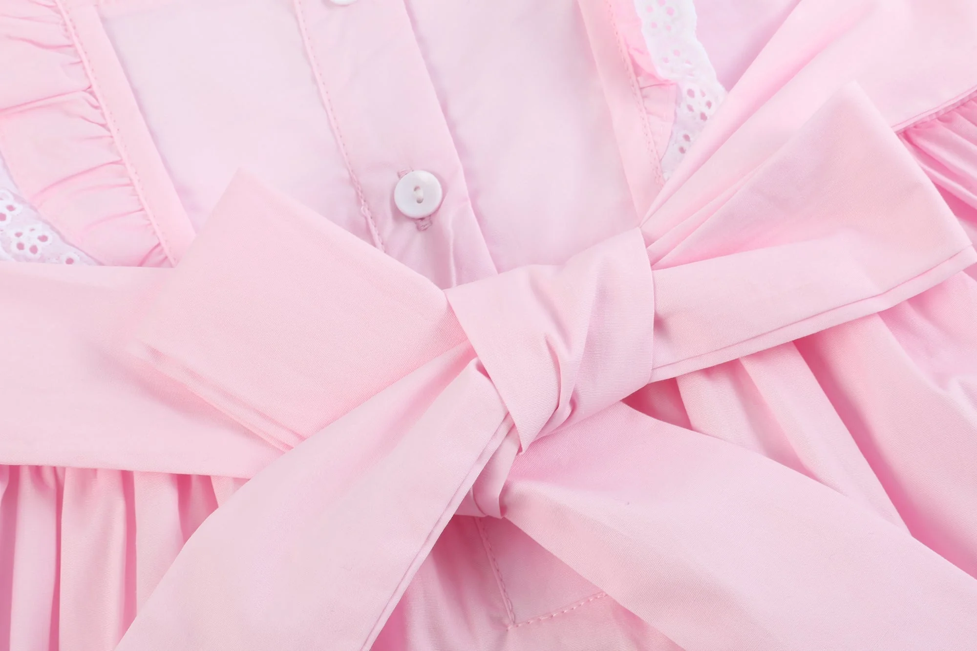 Pink Bunny Ruffle Shoulder Dress