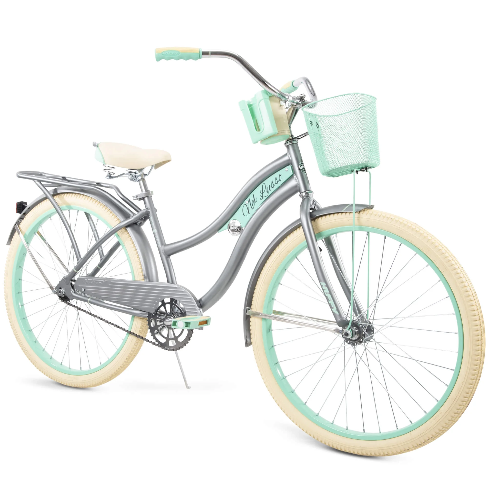 2025 nel Lusso Classic Cruiser Bike with Perfect Fit Frame, Women's, Light Blue, 26"