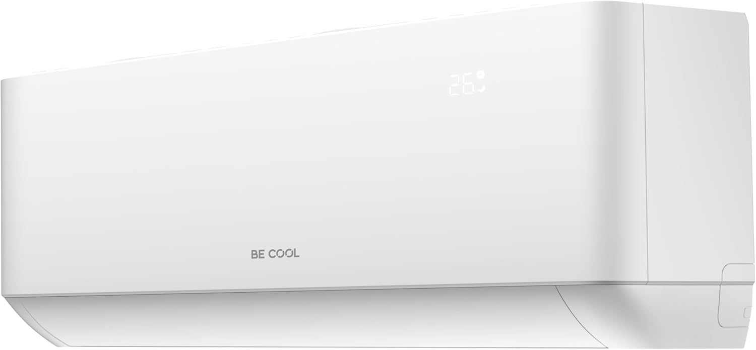BE COOL Premium Split-Klimagerät 18.000 BTU mit Quick Connect – Kühlen: 5100 Watt/Heizen: 5100 Watt, EEK A++ / A+, max. 160 m³, 4m Quick Connector, WiFi, Fernbedienung, Premium-Funktionen – weiß