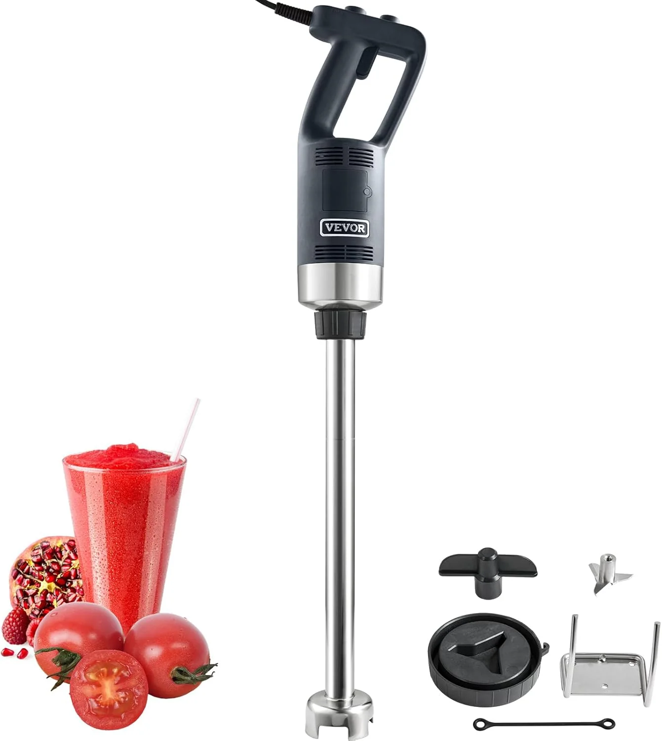 VEVOR Commercial Immersion Blender. 750W 20 Heavy Duty Hand Mixer. Variable Speed Kitchen Stick Mixer with 304 Stainless Steel Blade. Multi-Purpose Portable Mixer for Soup. Smoothie. Puree. Baby Food