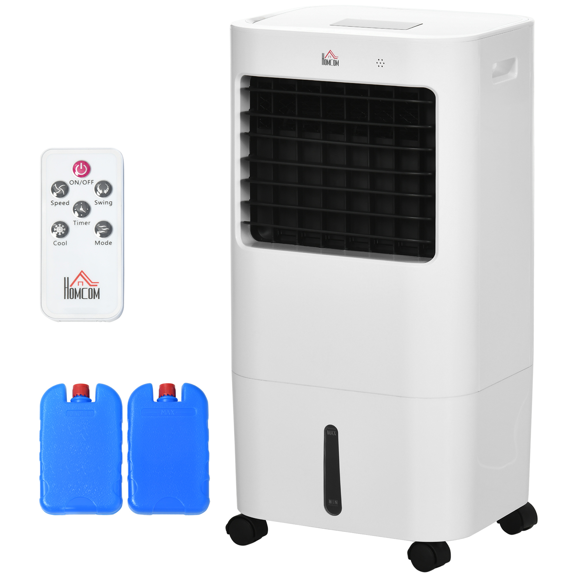 Airconditioner, Luchtkoeler, 3 Modi, Timerfunctie, Verrijdbaar, Kunststof, Wit