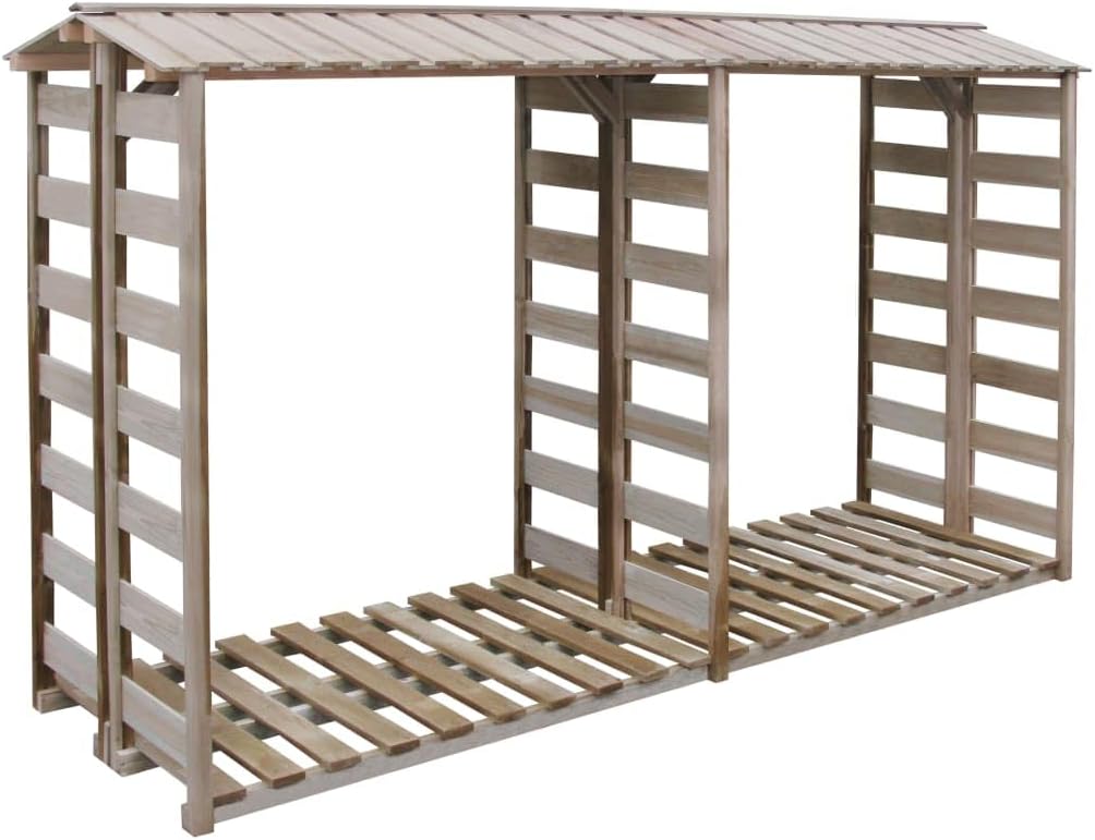 vidaXL Brennholz-Lagerschuppen Kaminholzregal Brennholz-Unterstand Brennholzregal Kaminholz-Unterstand 300x90x176 Kiefernholz Imprägniert