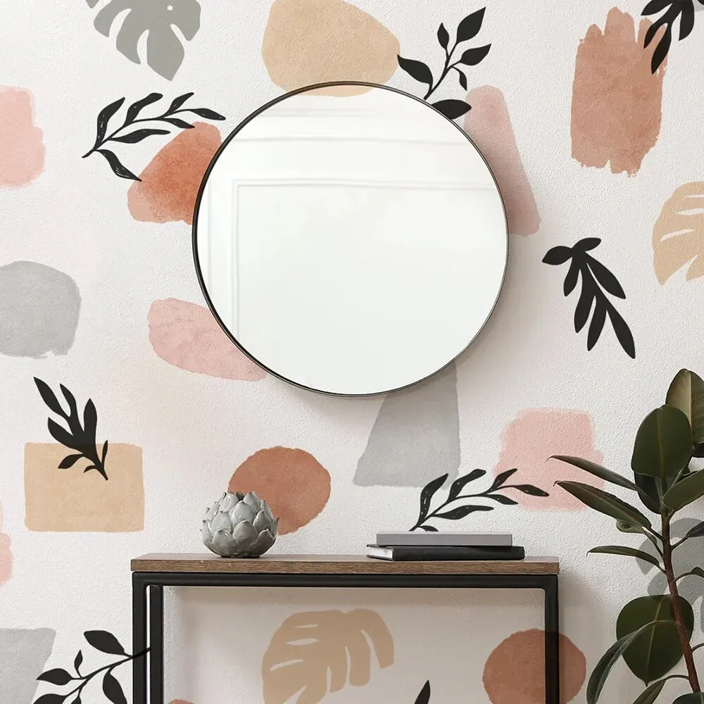 Boho Abstract Colors and Leaf Nursery Wall Decals