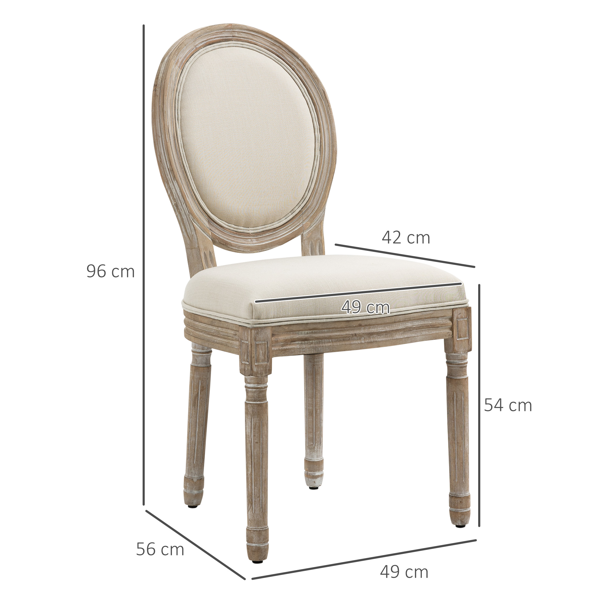 set van 2 eetkamerstoelen 49 cm x 56 cm x 96 cm
