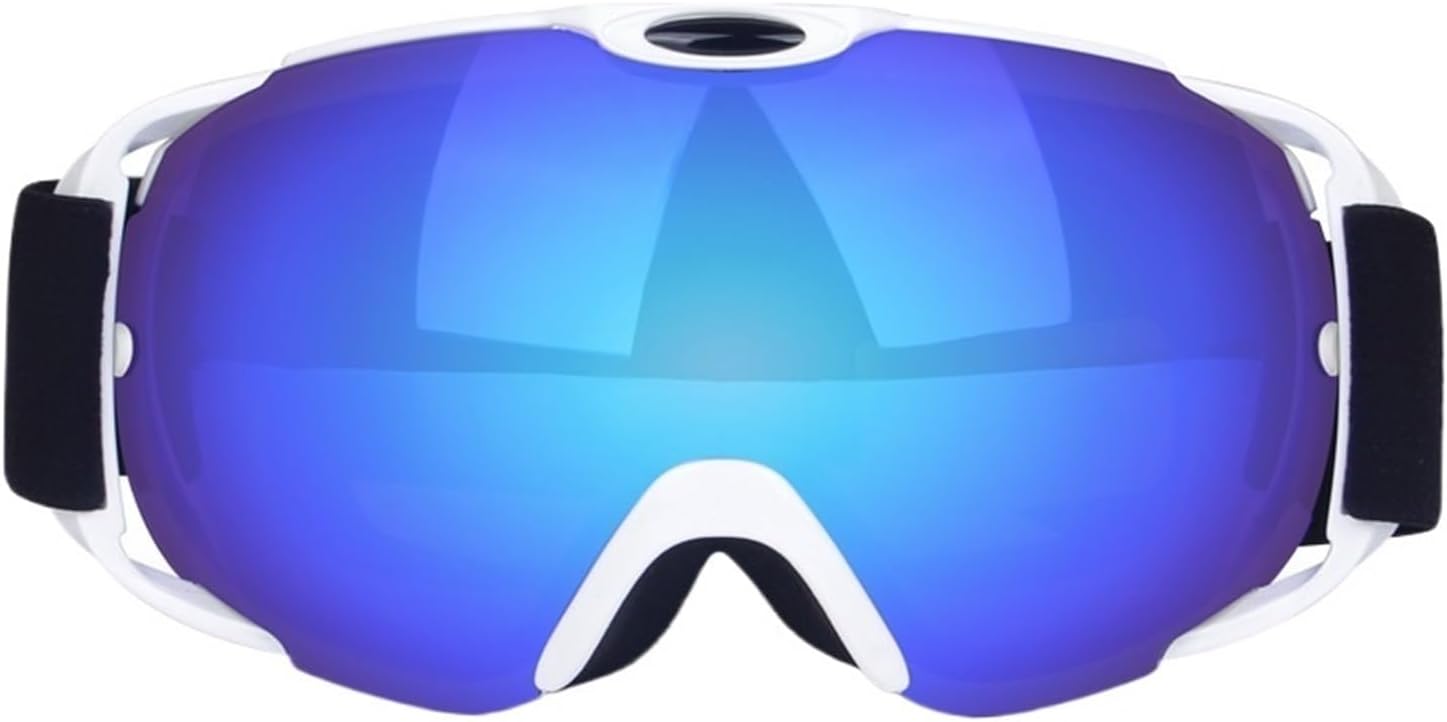 Skibrille, modische große Skibrille für Herren und Damen, beschlagfreie Schneebrille, Doppellinse, Skifahren, Snowboarden, Bergsteigen, Wintersportbrille für den Außenbereich (Farbe: Blau) (Silb