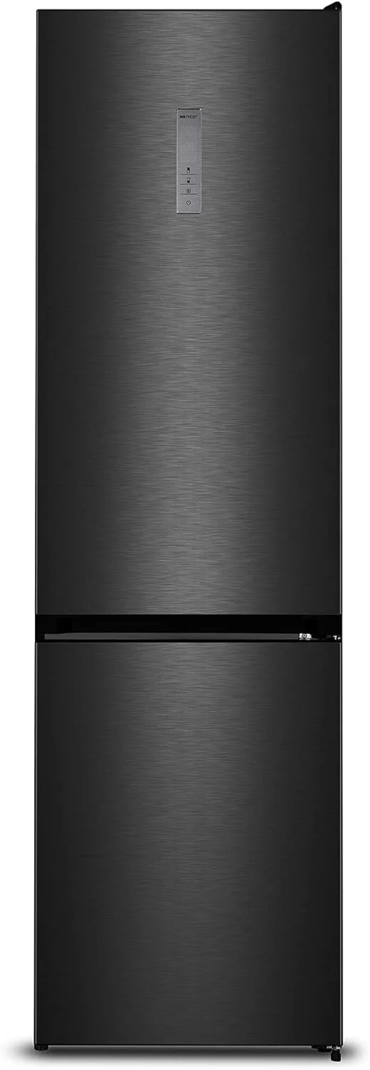 Hisense RB327N4ADD Koelvriescombinatie, EEK D, Total NoFrost, Verwisselbare Deurscharnieren, Flessenrek, 171 Liter Koelgedeelte, 85 Liter Vriesgedeelte, Roestvrijstalen look