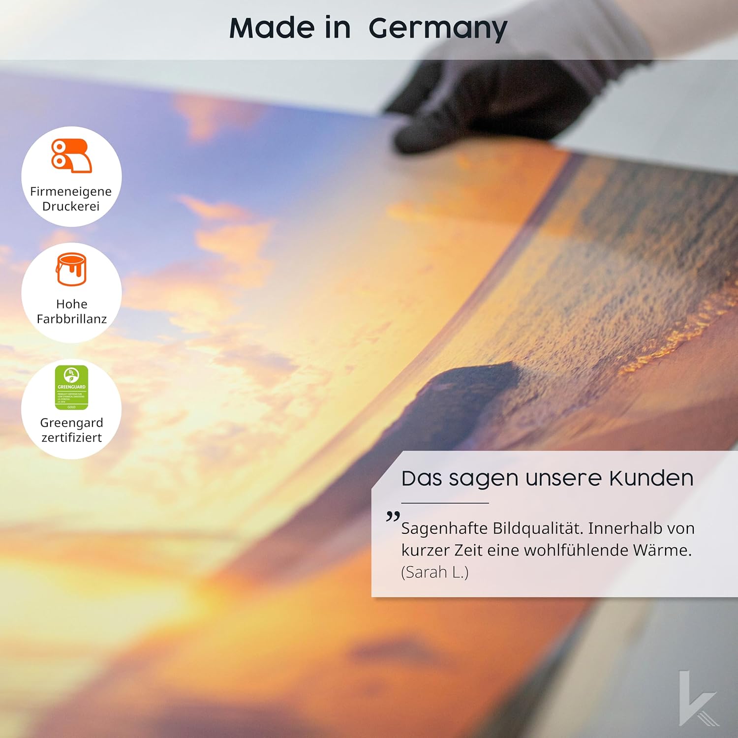 Könighaus Panorama Bildheizung 1200 Watt - Smart Thermostat - 18-29 m² | App, weißer Rahmen, Motiv: 18. Sternenhimmel 2, TÜV SÜD, Infrarot Wandheizung