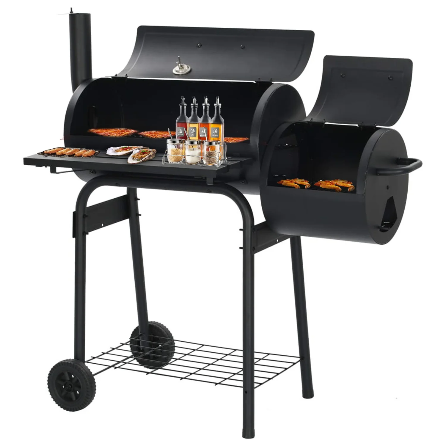 2025 Vebreda houtskoolgrill voor buiten �C Grill, smoker en vleesroker voor terras en tuin