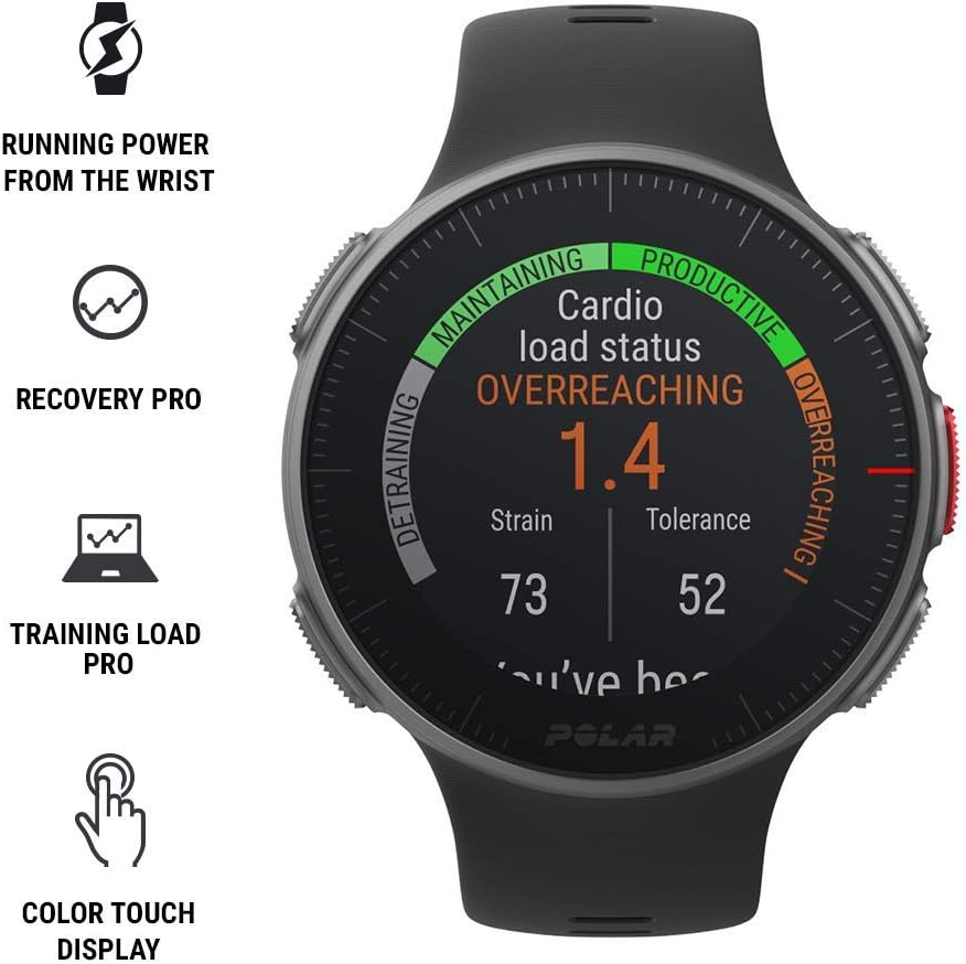 Polar Vantage V – Premium-Multisportuhr mit GPS, optischer Pulsmessung und extrem langer Akkulaufzeit – Multisport und Triathlontraining – Herzfrequenz-Messgerät, wasserdicht