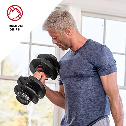 Bowflex SelectTech 552 Adjustable Dumbbells Pair. 5-52.5 lbs. Space-Saving Home Gym Equipment