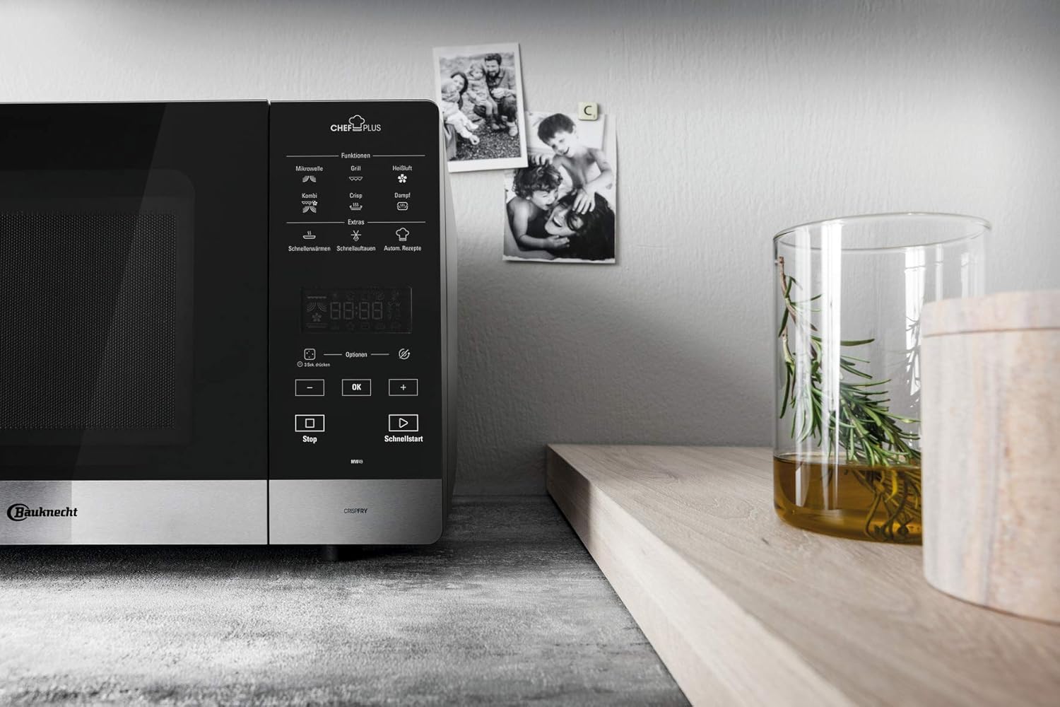 Bauknecht MW 49 SL Freistehender Mikrowellen Backofen/ Mikrowelle 800 Watt/ Quarz-Grill 900 Watt/ Heißluft 1700 Watt/ Dampfgarfunktion inkl. Dampfgarbehälter