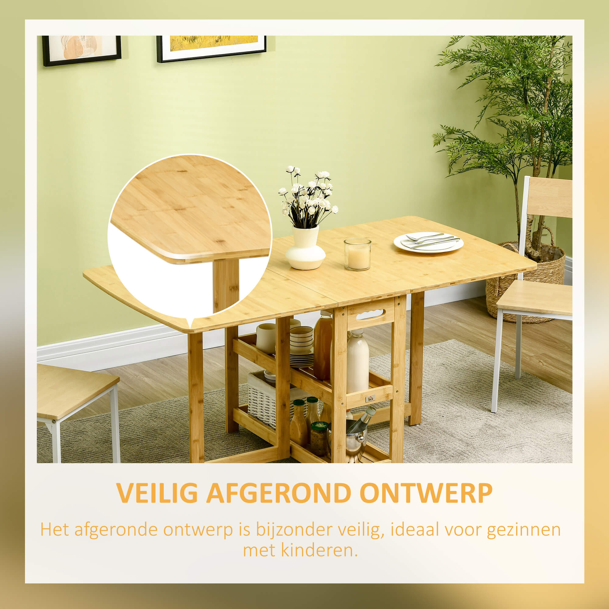 eettafel klaptafel met opbergvakken eetkamertafel keukentafel naturel hout