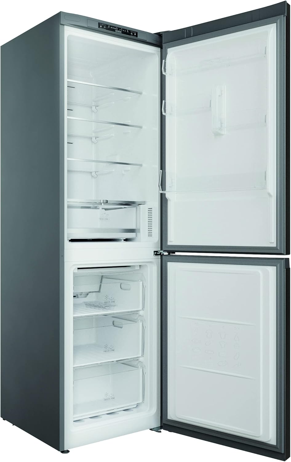 Bauknecht KGN 18D13IN Kühl-Gefrier-Kombination/EEK D /191,2 cm Höhe /201 kWh/Jahr/104L Gefrierteil/leise 34dB /Active Oxygen/Total NoFrost/Active-Inverter-Kompressor/Active Fresh, Silber