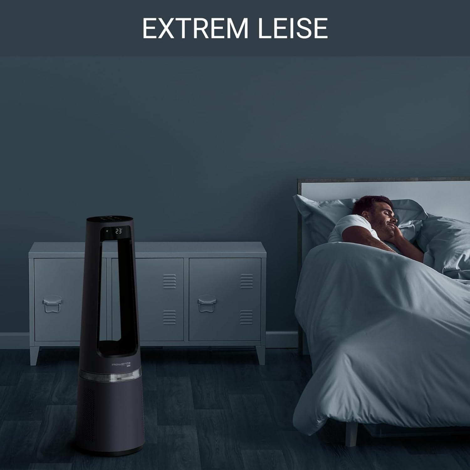 Rowenta QU5062 Eclipse 3in1 Luftreiniger, Heizlüfter, Ventilator, filtert 99,9% der Partikel, für 30 m2 Raumgröße, schnelle Heizung bis zu 35°C, automatischer Tag- und Nachtmodus, Schwarz/Grau